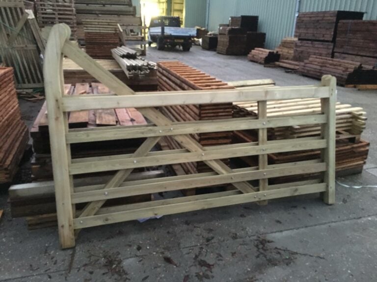 Wooden pallets and timber in warehouse yard